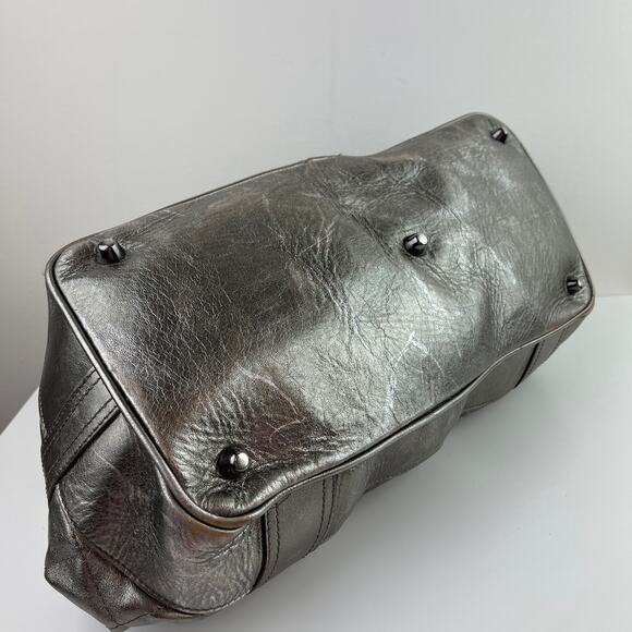 BURBERRY Quilted Beaton Pewter Metallic Gray Shoulder Handle Hobo Bag - Picture 8 of 11